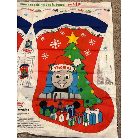 Thomas and Friends Christmas Stocking Craft Panel Giant 31" Vintage Uncut - Picture 1 of 7